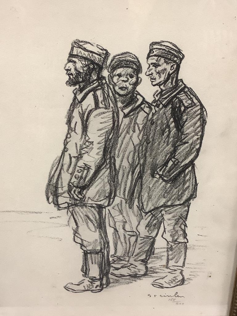 Théophile Alexandre Steinlen (1859-1923), lithograph, Three German sailors, signed in the print, numbered 155/400, 48 x 31cm